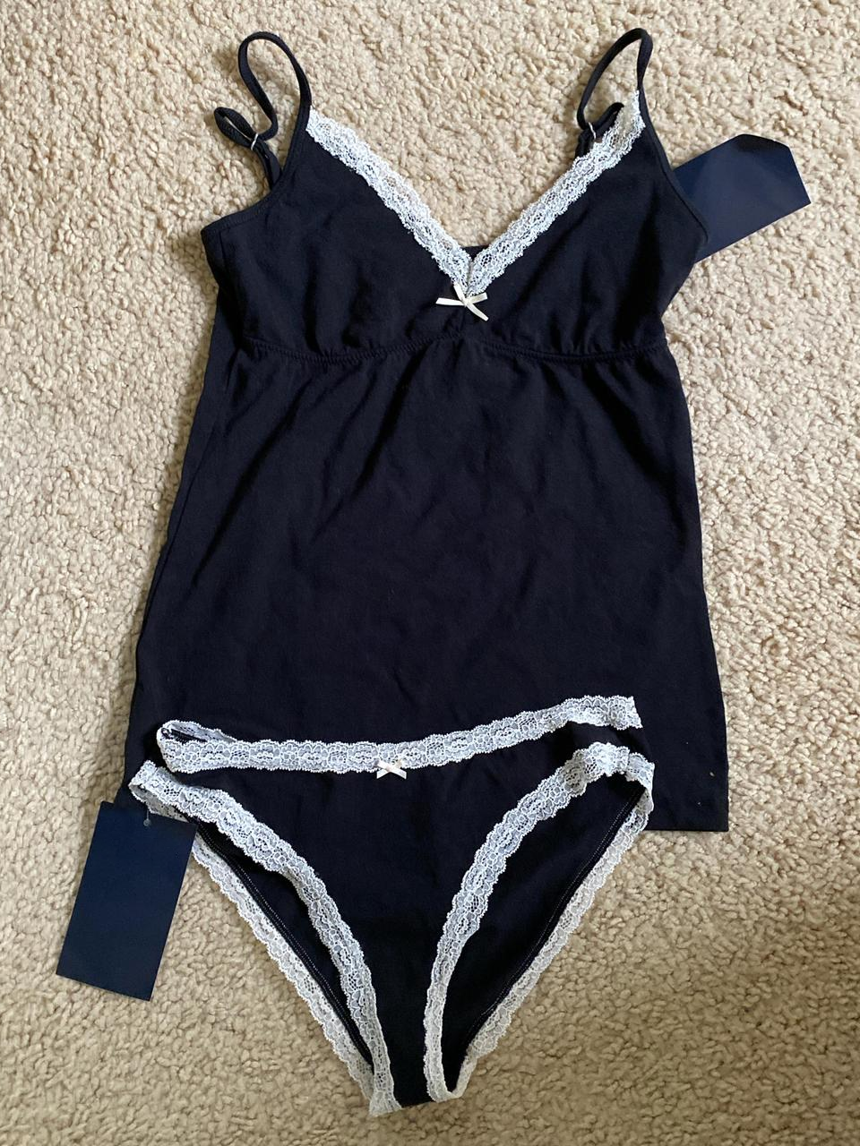 Cami Top Lace - Lace Trim Bow Tank Panties Pajama