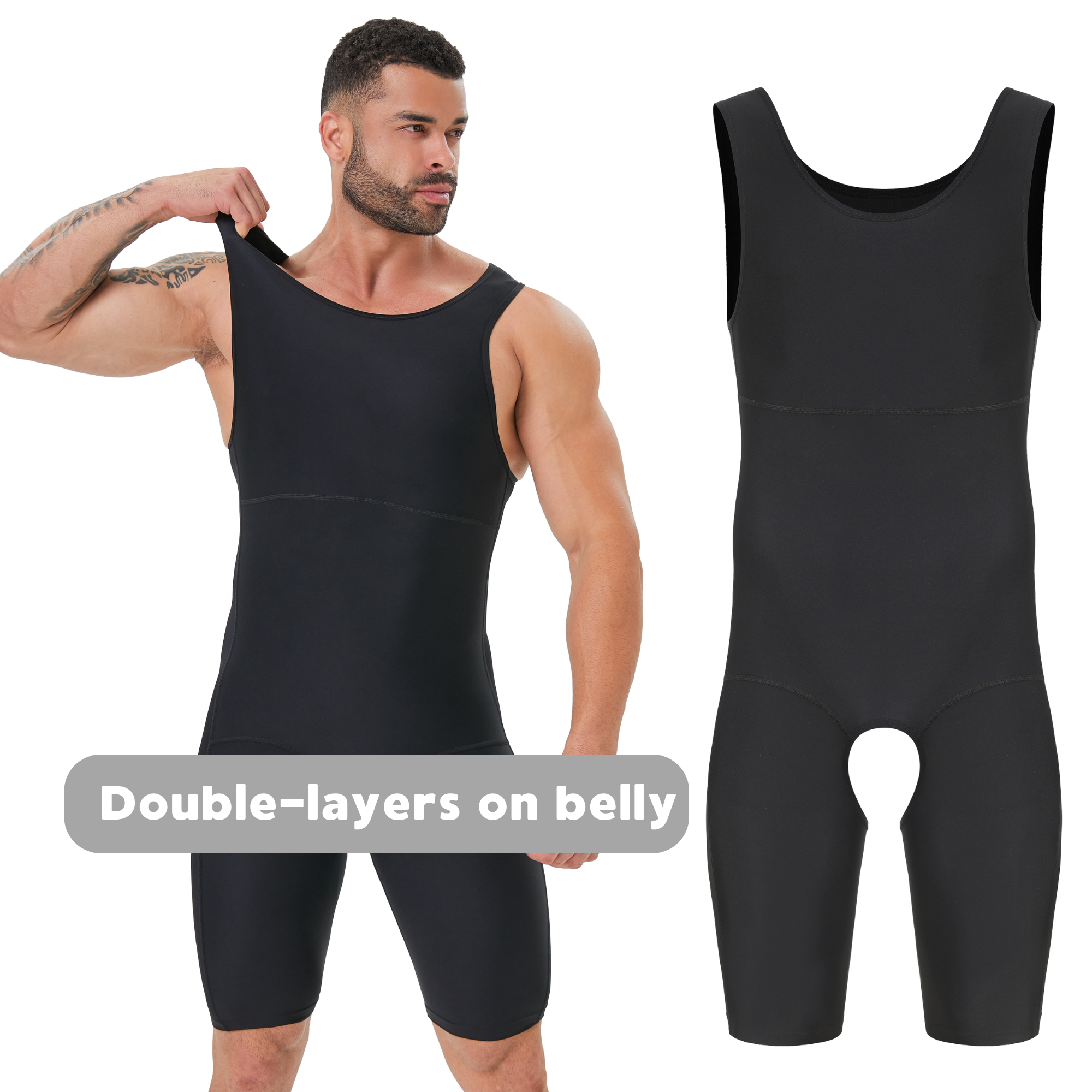 Men's Double Layer Tummy Contr – Shapewear Bodysuit Firm recenzja i cena