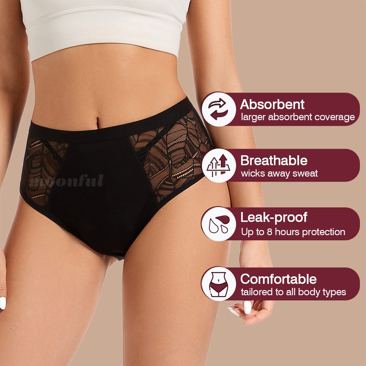 Moonful Women's Menstrual Pant – Period Panty Absorbent recenzja i cena