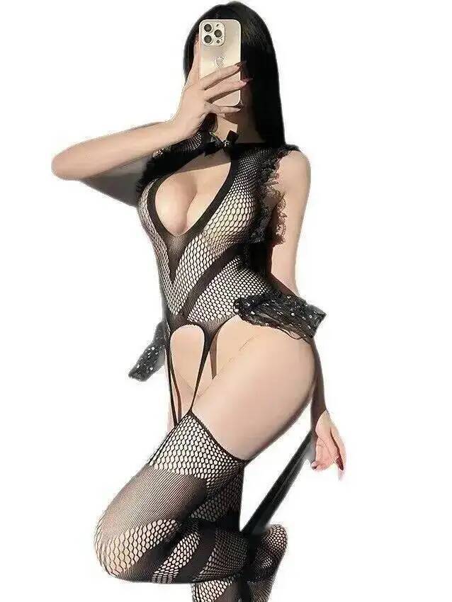 Sexy Lace Trim Fishing Net Bod – Bodystocking Fishnet recenzja i cena