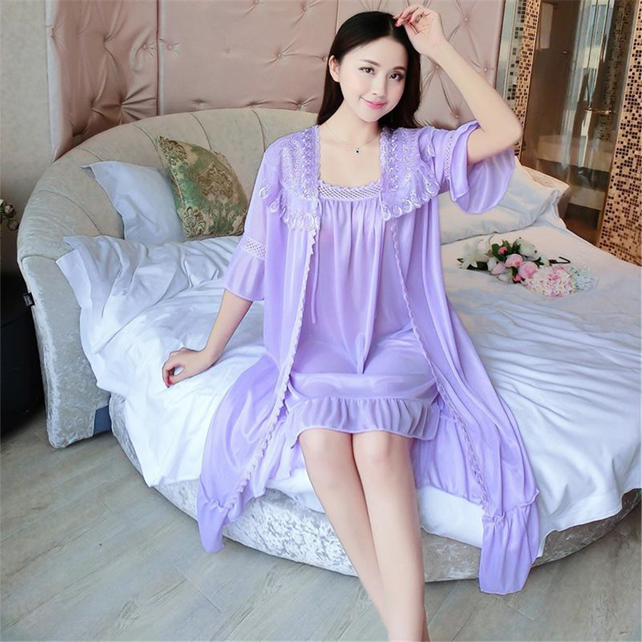 2024 Sexy V Neck Nightdress Sl – Robe Silk Women recenzja i cena