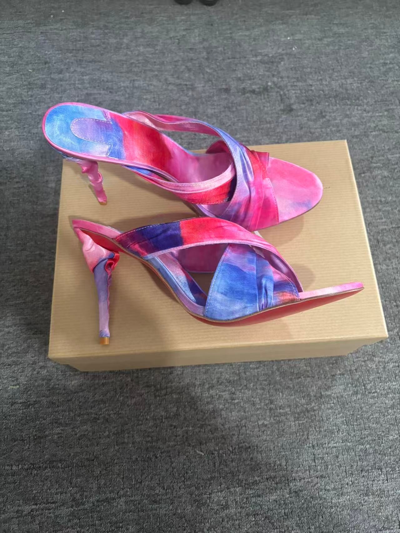 Women's Pink-Blue Tie-Dye Sati – Slip Dress Satin recenzja i cena