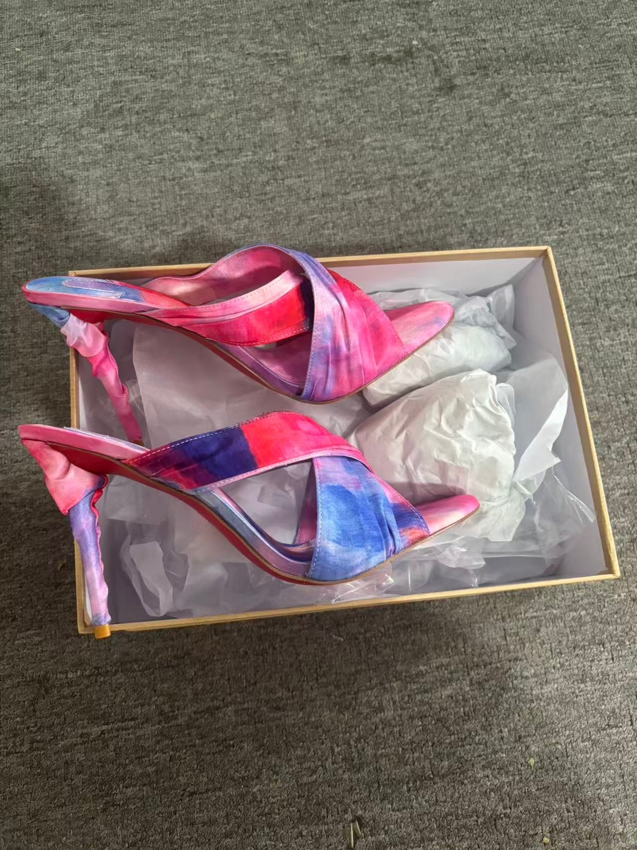 Women's Pink-Blue Tie-Dye Sati – Slip Dress Satin recenzja i cena