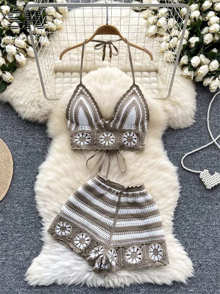 Beach Vacation Knit 2pcs Suits – Cami Top Lace recenzja i cena