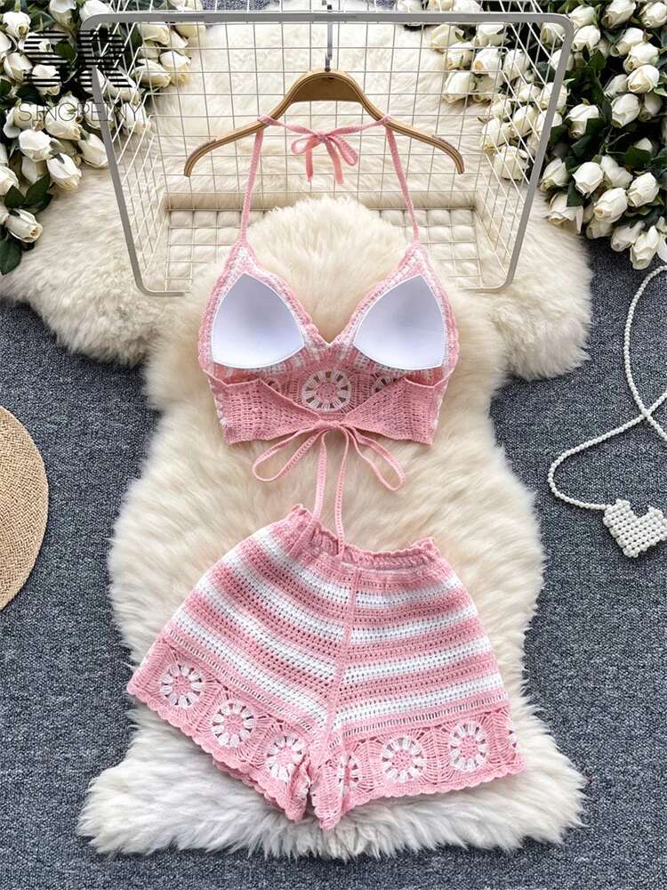 Beach Vacation Knit 2pcs Suits – Cami Top Lace recenzja i cena
