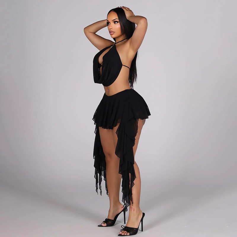 Women Sexy Solid Mesh 2 Piece  – Cami Top Lace recenzja i cena