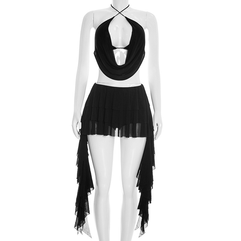 Women Sexy Solid Mesh 2 Piece  – Cami Top Lace recenzja i cena
