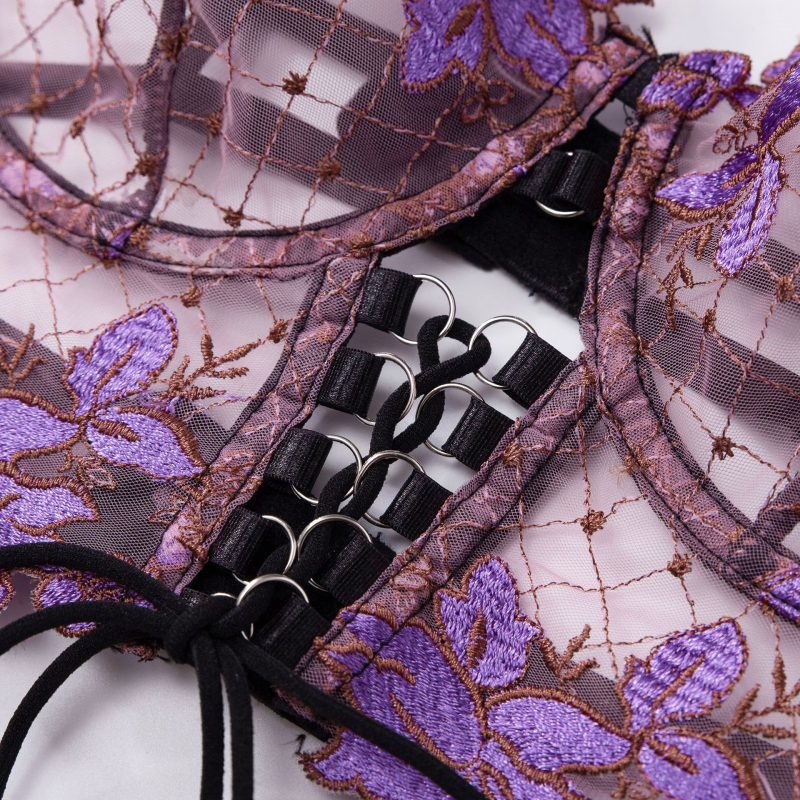 Bikini Thin Embroidered Bra Se – Garter Belt Set recenzja i cena