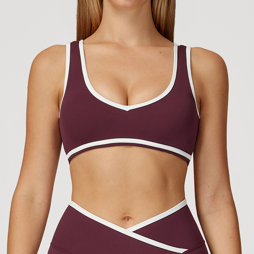 V-Neck Sports Bra Women Top Pu – Push Up Bra Padded recenzja i cena