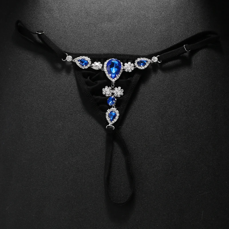Fashion Blue Crystal Bikini Th – Thong Bikini Women recenzja i cena