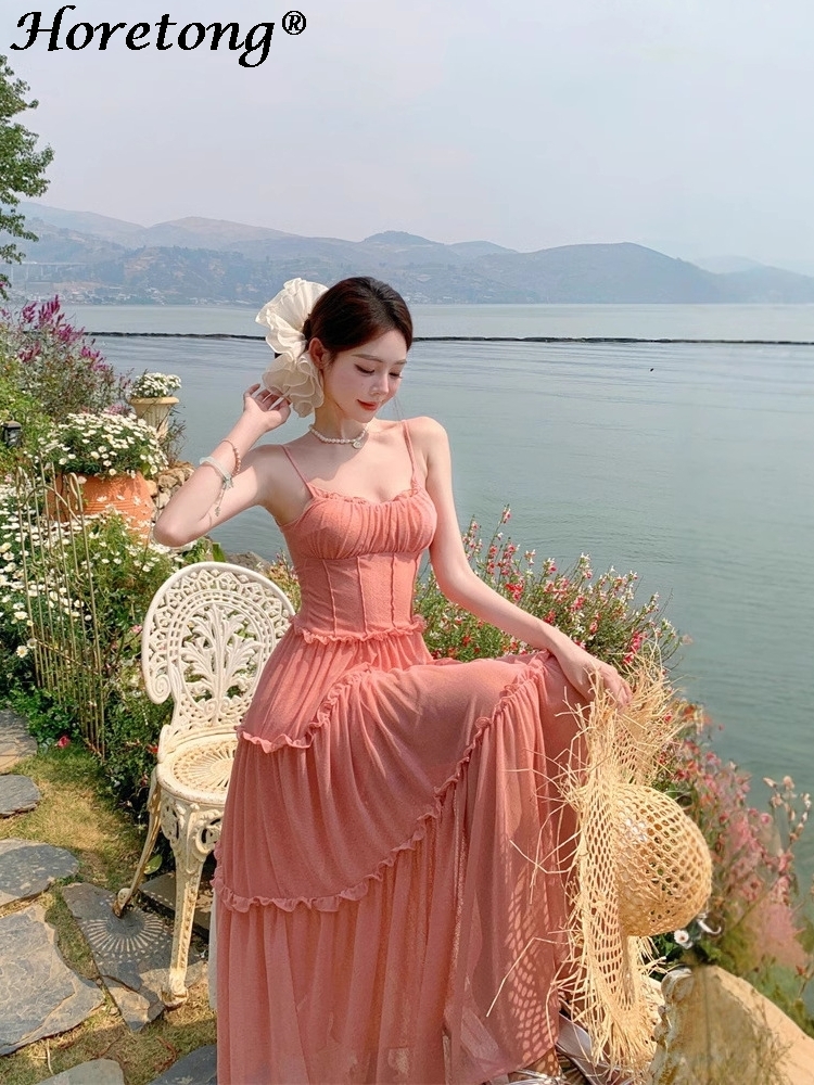 Women's Summer Solid Cami Maxi – Corset Waist Cinch recenzja i cena