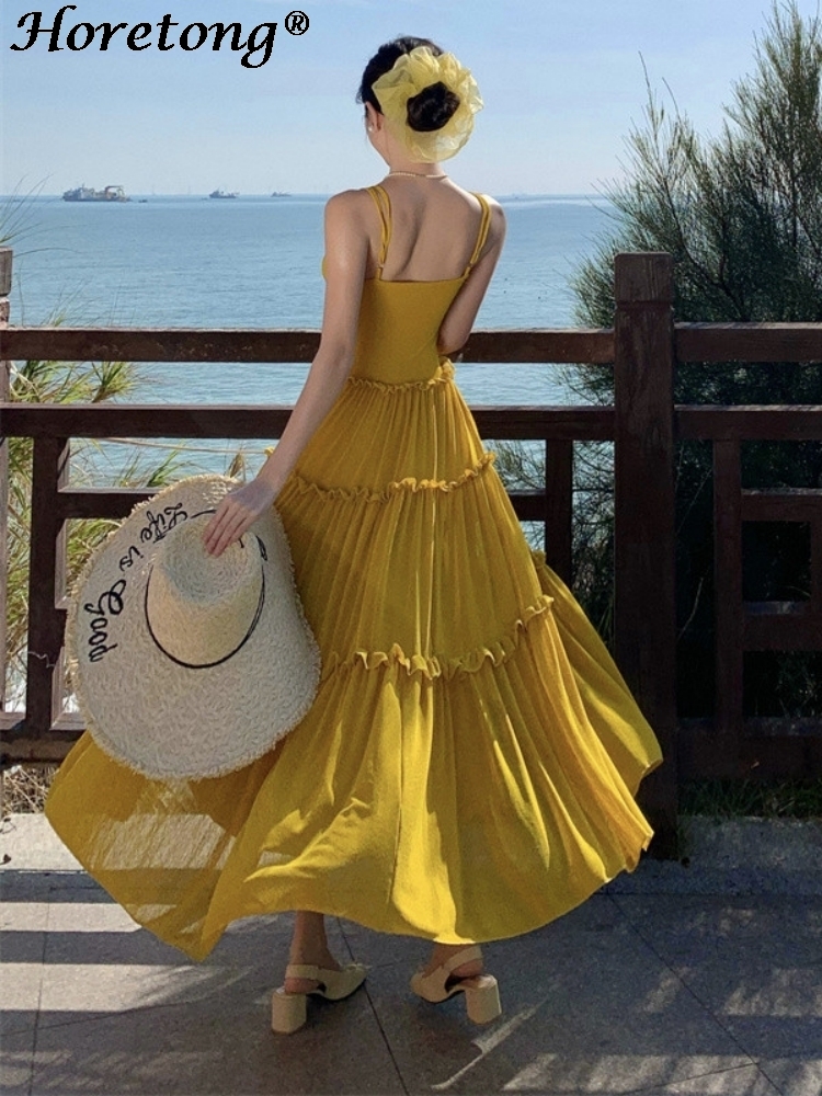 Women's Summer Solid Cami Maxi – Corset Waist Cinch recenzja i cena