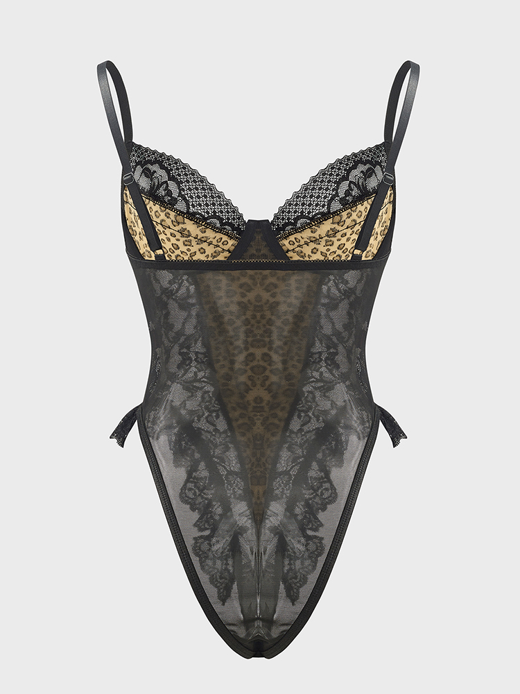 Sexy Lace Leopard Pattern Body – Shapewear Bodysuit Firm recenzja i cena