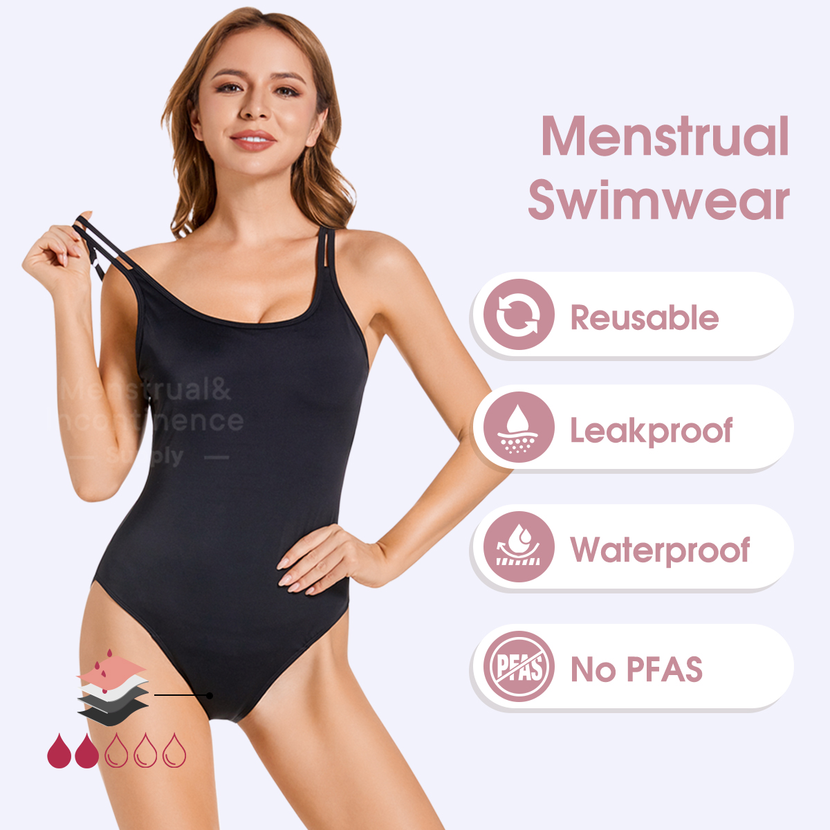 Women's Period Swimwear One Pi – Period Panty Absorbent recenzja i cena