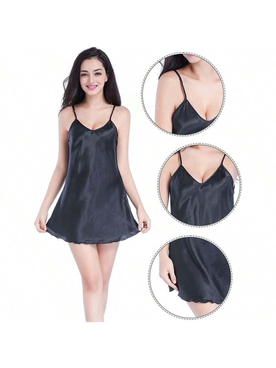 Women Satin Chemise Nightgown  – Slip Dress Satin recenzja i cena