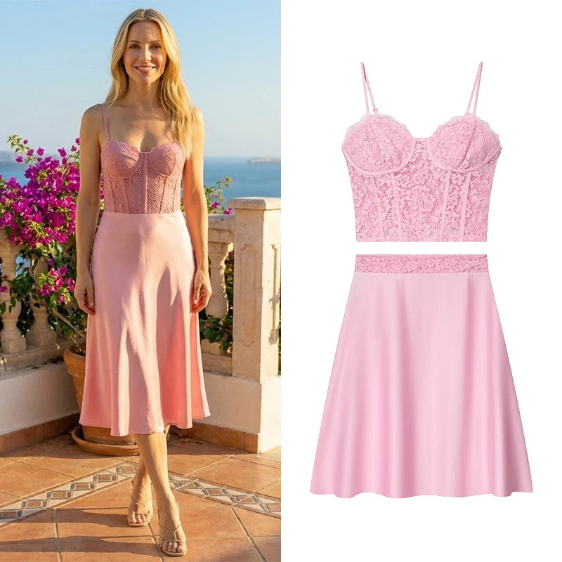 FANAN Women Fashion 2 Piece Se – Cami Top Lace recenzja i cena