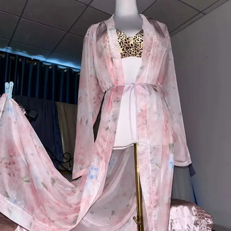 Pink Silk Printed See Through  – Robe Silk Women recenzja i cena