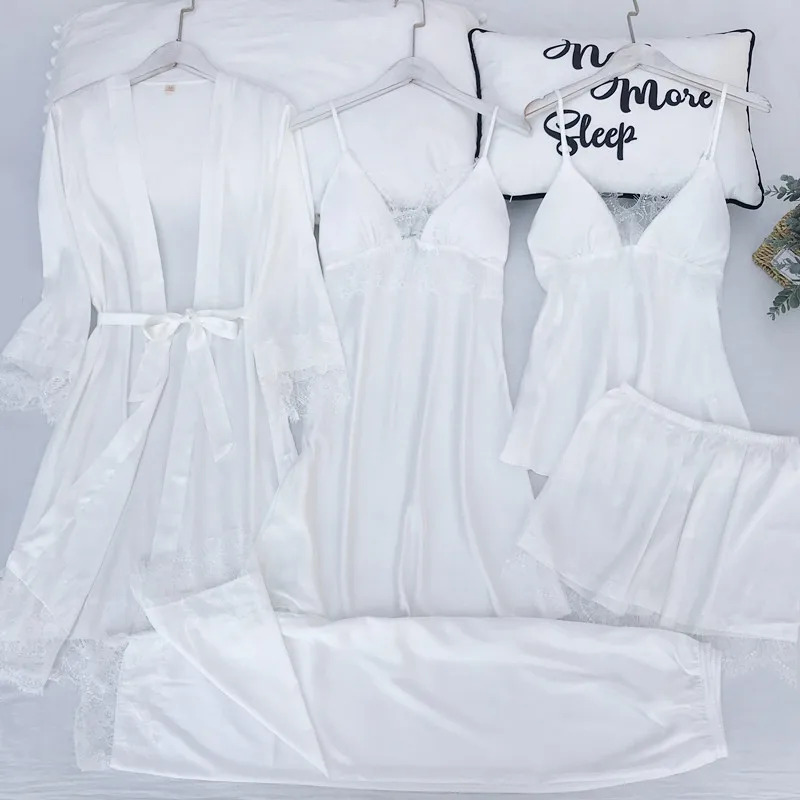 Pajamas Set Silk Satin Womens  – Robe Silk Women recenzja i cena