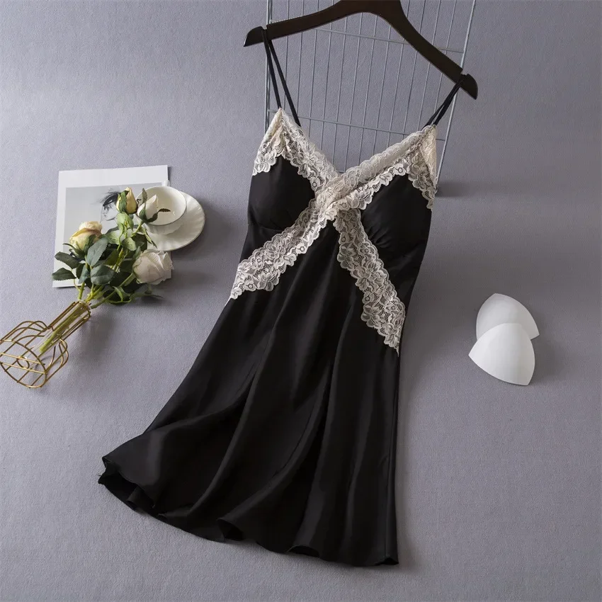 Women's Sexy Lingerie Satin Ni – Babydoll Chemise Night recenzja i cena