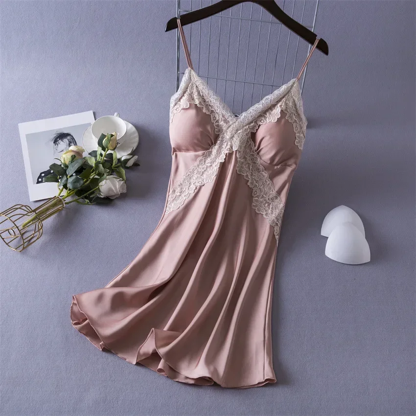 Women's Sexy Lingerie Satin Ni – Babydoll Chemise Night recenzja i cena