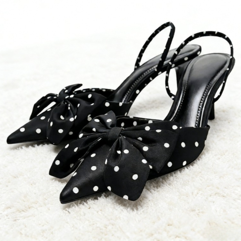 Brown Polka Dot Butterfly Knot – Slip Dress Satin recenzja i cena
