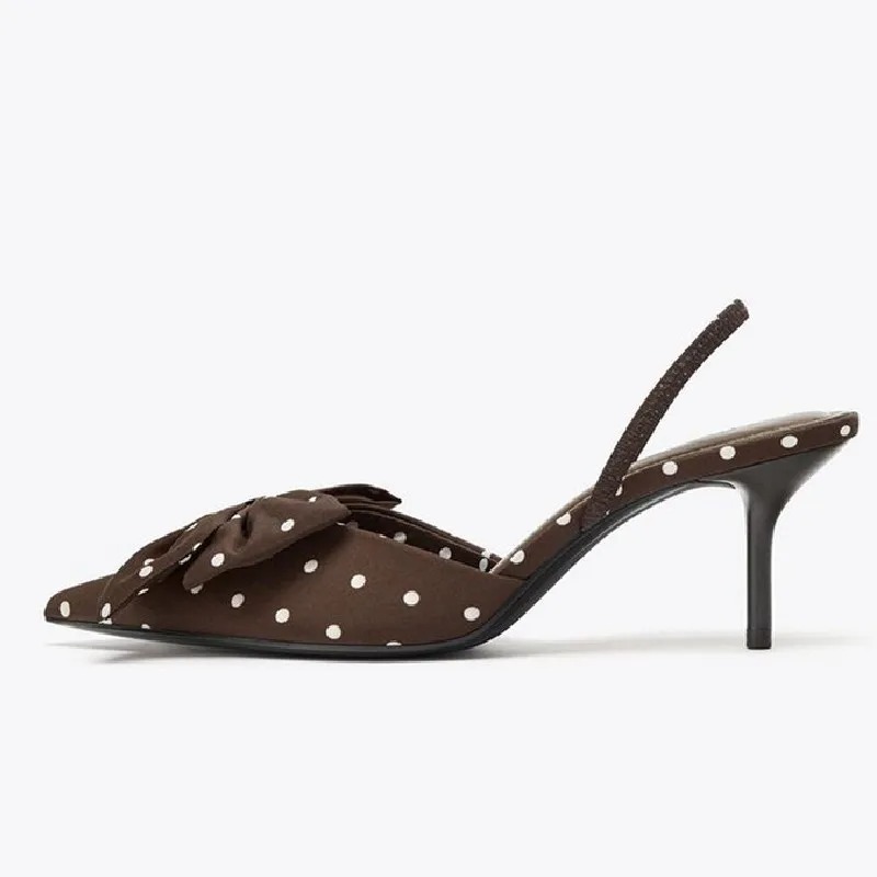 Brown Polka Dot Butterfly Knot – Slip Dress Satin recenzja i cena