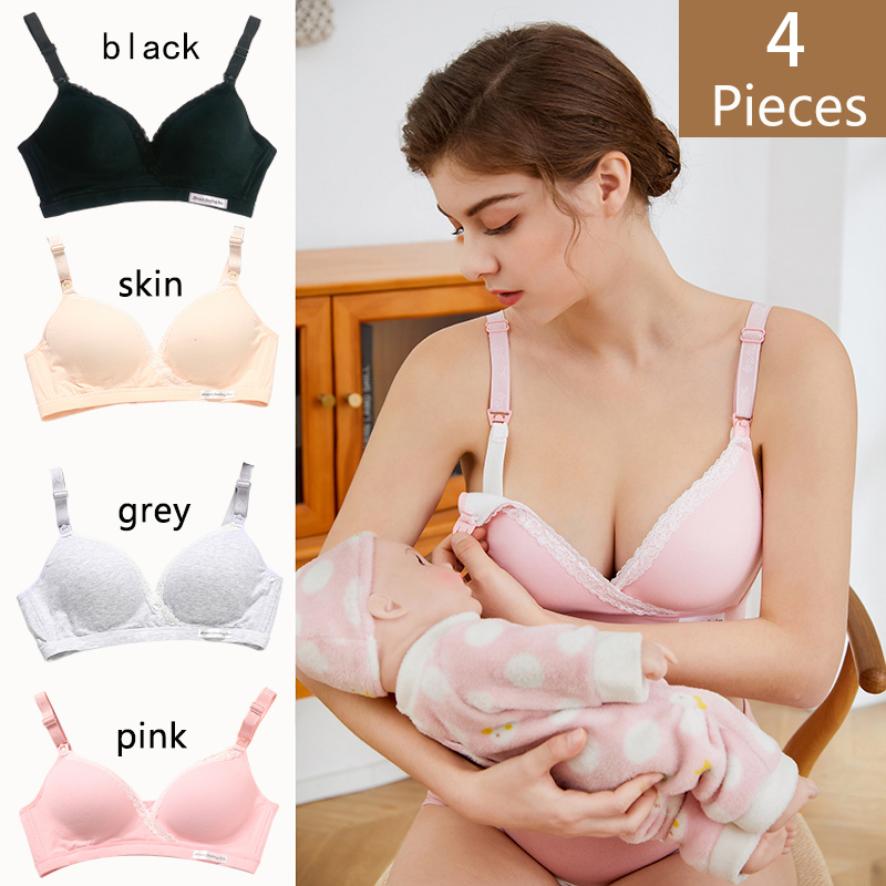 4Pcs New Cotton Wirefree Nursi – Nursing Bra Sleep recenzja i cena