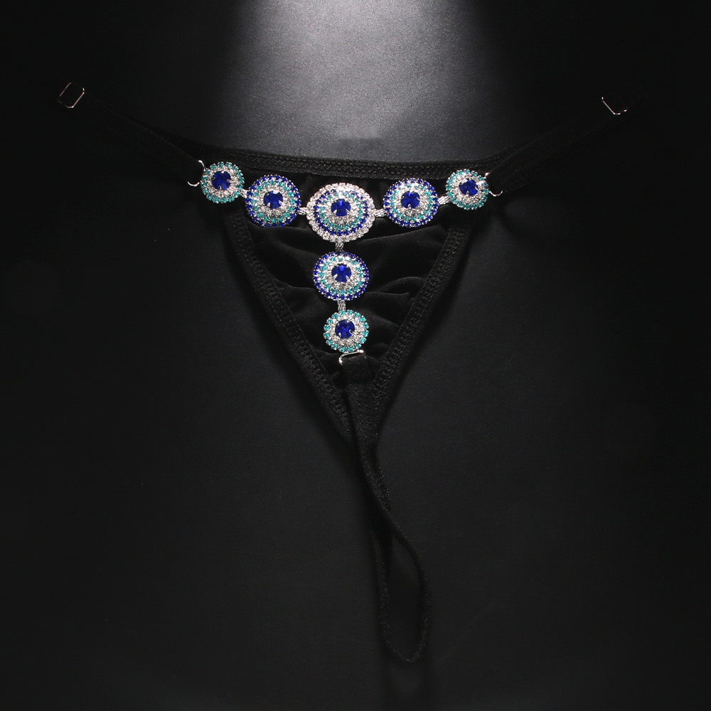 Rhinestone Evil Eye Thong Biki – Thong Bikini Women recenzja i cena