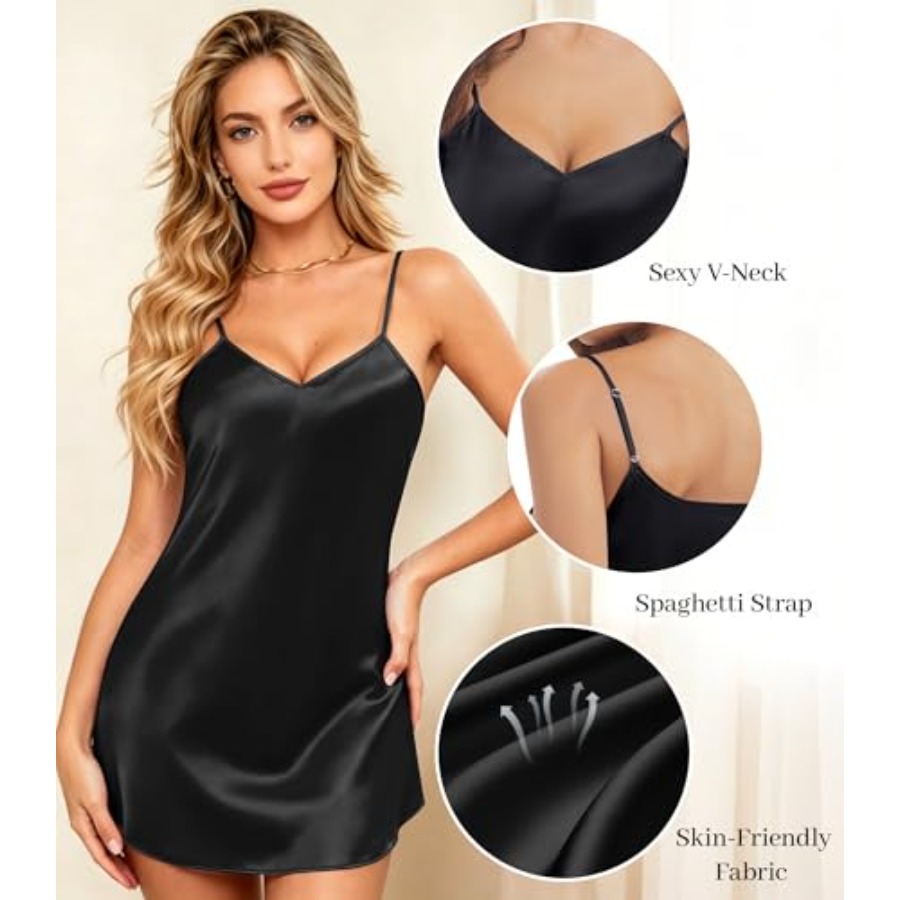 ETOSELL Womens Satin Nightgown – Babydoll Chemise Night recenzja i cena