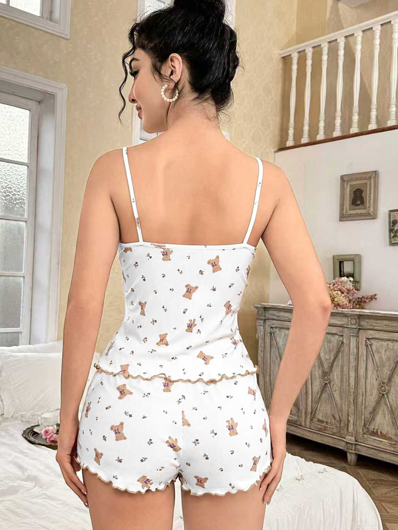 Y2K Cute Teddy Bear Ribbed Paj – Lace Teddy Lingerie recenzja i cena