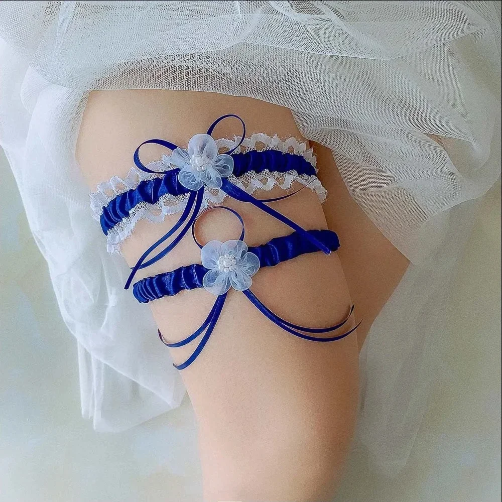 2pcs/Set Satin Ribbon Wedding  – Garter Belt Set recenzja i cena