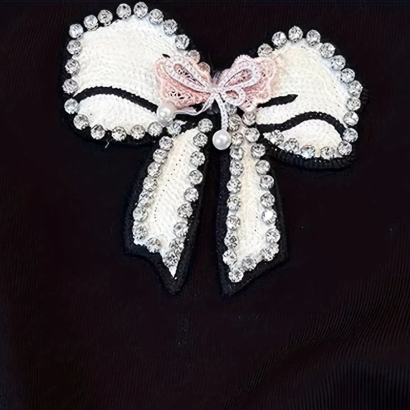 White Lace Trim Rhinestone Bow – Cami Top Lace recenzja i cena