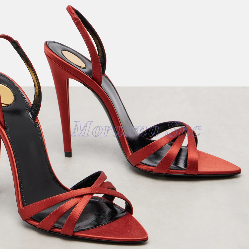 Satin Pointed Toe Cross Strap  – Slip Dress Satin recenzja i cena