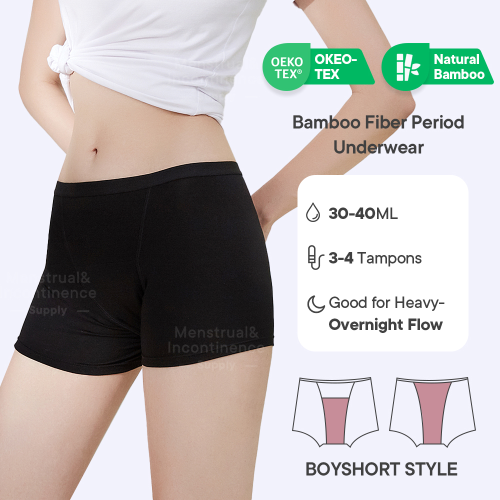 Bamboo Fiber Period Underwear  – Boyshort Underwear recenzja i cena
