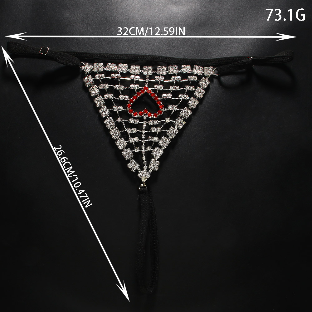 Rhinestones Heart Hollow Thong – Thong Bikini Women recenzja i cena